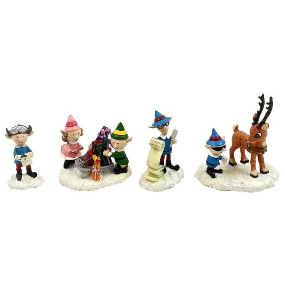 Hawthorne Village Rudolphs Christmas Town Santas Little Helpers Accessory Set - Picture 1 of 12
